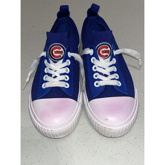 FOCO Chicago Cub sneakers Women 6 Embroidered Logo blue red baseball - Picture 1 of 9